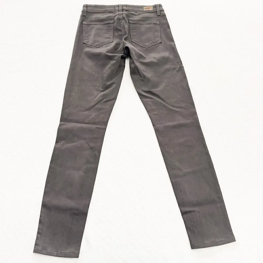 Paige Verdugo Ankle City Fog Silk Coating Denim Jean Gray Size 26